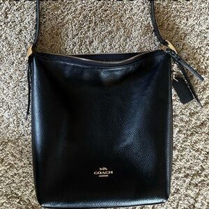 Coach Black Pebbled Leather Shoulder Bag
